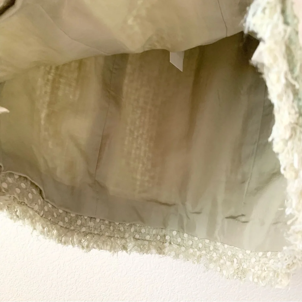 New Chanel pastel green tweed ribbon skirt